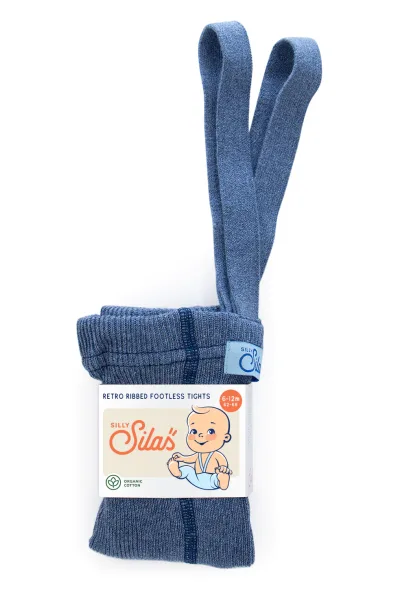 Collant sans pied bretelles le béguin de Charlie concept store enfants bebe hiver bas sous vêtements style blue blend bleu